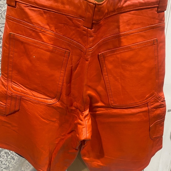 Men’s DANDI Custom Lambswool Leather Shorts Sz 34 - Picture 1 of 8